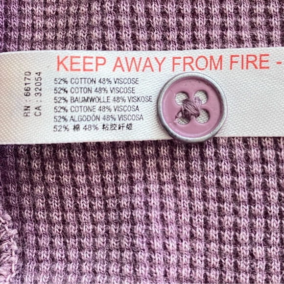 Anthropologie Daily Practice Washed Cranberry Waffle Long Sleeve Shirt, … - Picture 7 of 10